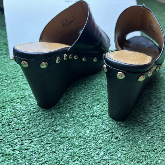 NEW COACH Helena platform open toed heels Y2K Clog Mules Wood Size 6B VTG - Picture 8 of 9